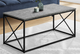Monarch Specialties Inc. Grey Stone 40"L Coffee Table with Black Metal Base -2