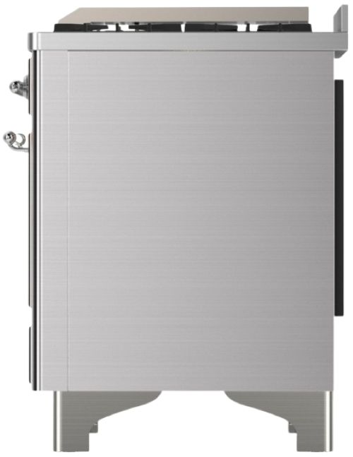 Ilve® Majestic III 48" Stainless Steel Pro Style Dual Fuel Liquid Propane Range with 8 Burners and Chrome Trim-3