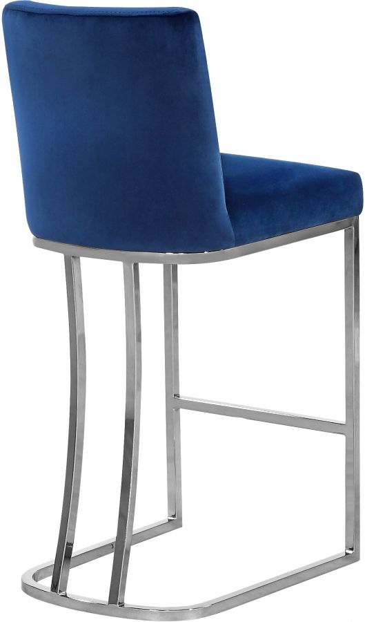 Meridian Furniture Heidi Navy Velvet Counter Stool-2