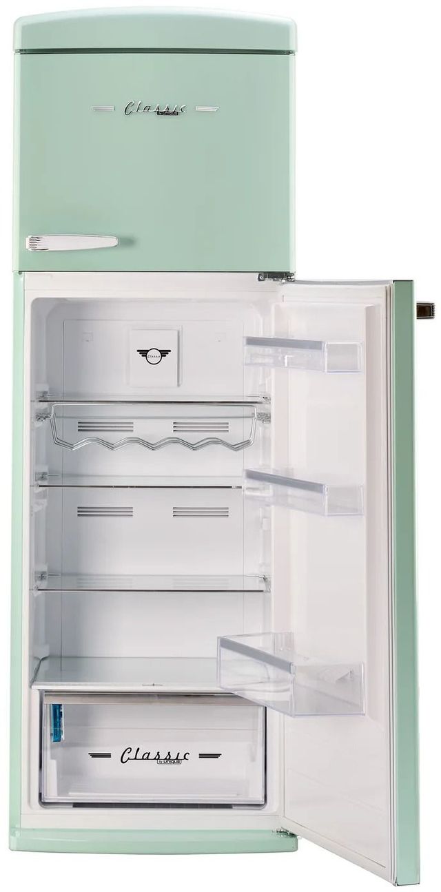Unique® Appliances Classic Retro 24" 11 Cu. Ft. Summer Mint Green Counter Depth Top Freezer Refrigerator-3