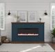 Legends Home Real Cozy Liberty Blue Denim/Whiskey Fireplace Mantel-1