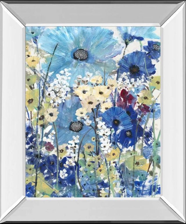 Classy Art Garden Blues II by Tim OToole Mirror Framed Wall Art-0