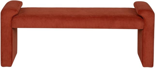 Linon Lollie Rust Corduroy Bench-2