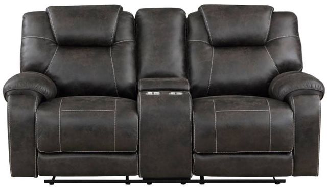 Homelegance® Gainesville Chocolate Manual Double Reclining Loveseat-3