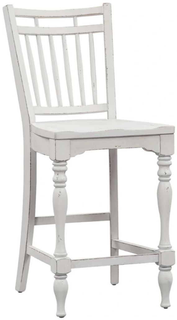 Liberty Furniture Magnolia Manor Antique White Spindle Back Counter Chair-0