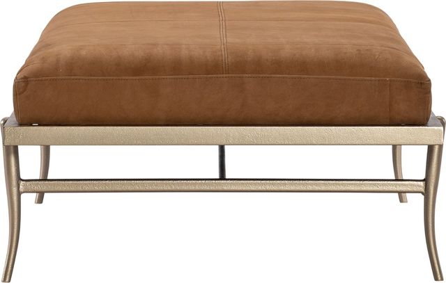Hooker® Furniture Melange Tobin Brown/Champagne Gold Cocktail Ottoman-3