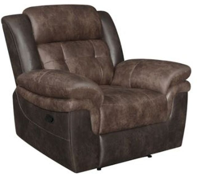 Coaster® Saybrook Chocolate and Dark Brown Tufted Cushion Recliner-0