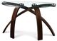 Table à cocktail en forme de demi-cercle avec plateau de verre et socle noisette de Magnussen Home® Allure-3