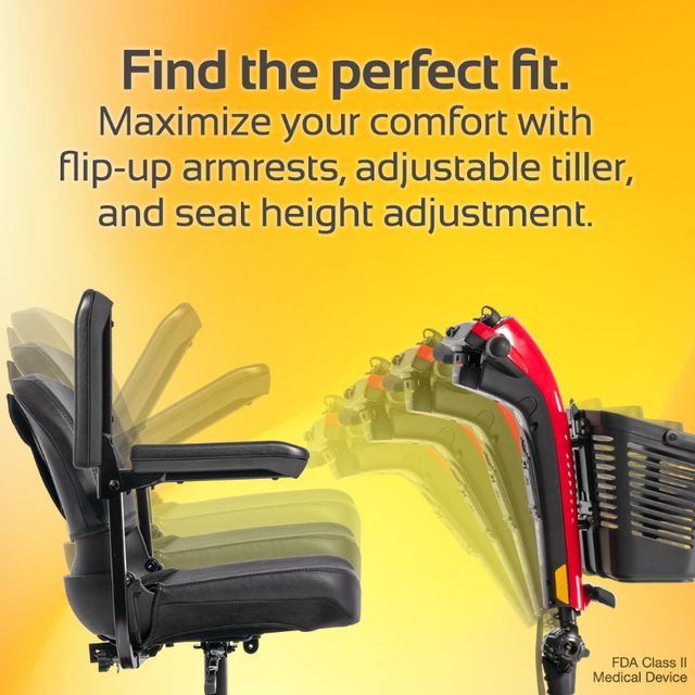 Mega Motion Rascal® Conquest Black/Red 4-Wheel Mobility Scooter-4