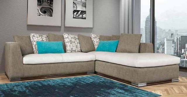 Fornirama 736 2-Piece Gray/White Sectional Set-1