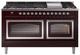Ilve® Nostalgie II Noblesse 60'' Burgundy Pro Style Dual Fuel Range with Chrome Trim-0