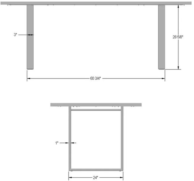 Amisco Customizable Burton 60" Walnut Veneer Table-1