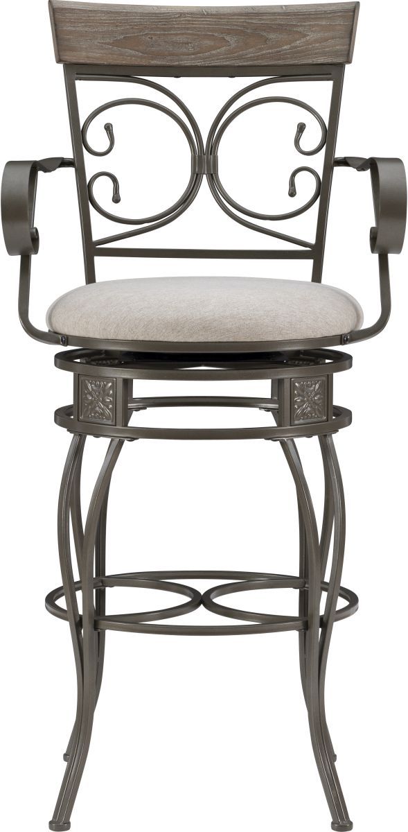 Powell® Bria Pewter Big and Tall Barstool-1