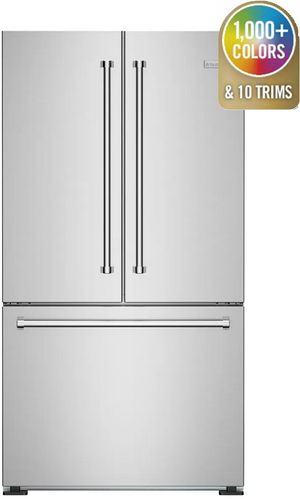 Front view of the BlueStar® 36 in. 19.9 Cu. Ft. Color Match Counter Depth French Door Refrigerator
