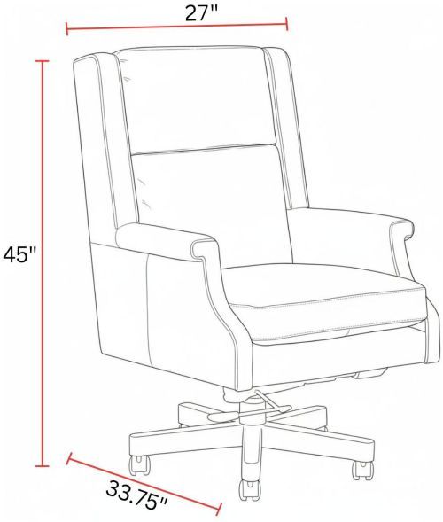 Parker House® Recy Renaissance Cayanne Leather Desk Chair-4
