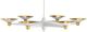 Currey & Company Moderne Contemporary Gold Leaf/Gesso White Chandelier-0