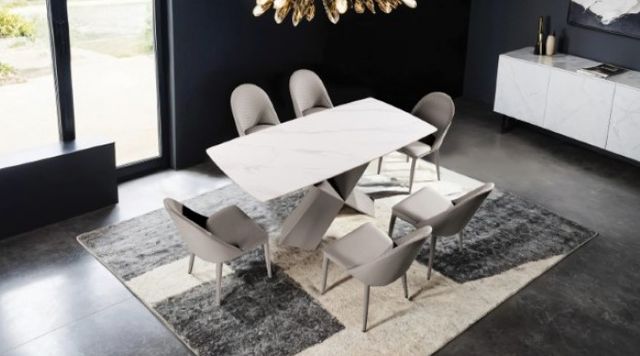 Furniture of America® Lenvik 7-Piece Brown/White Dining Table Set-3