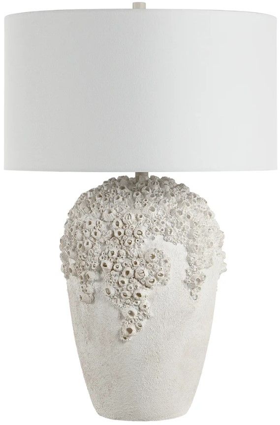 Renwil® Everren Wavy Painted Textured Off-White Table Lamp-0