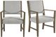 Elements International Conner Brown/Light Gray Dining Arm Chair Set-0