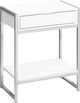 Monarch Specialties Inc. Glossy White 24"H Chrome Metal Accent Table with Shelf-0
