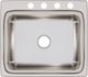 Elkay Lustertone® Classic Lustrous Satin 25" x 22" x 8-1/8" 4-Hole Single Bowl Drop-In Sink-1