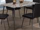Titus Furniture T3206 Gray Faux Marble Dining Table with Black Metal Base-0