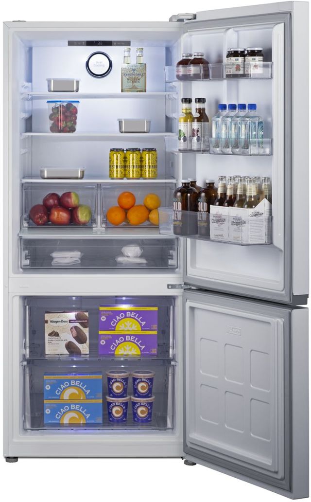 Summit® 30" 16.1 Cu. Ft. White Counter Depth Bottom Freezer Refrigerator-3