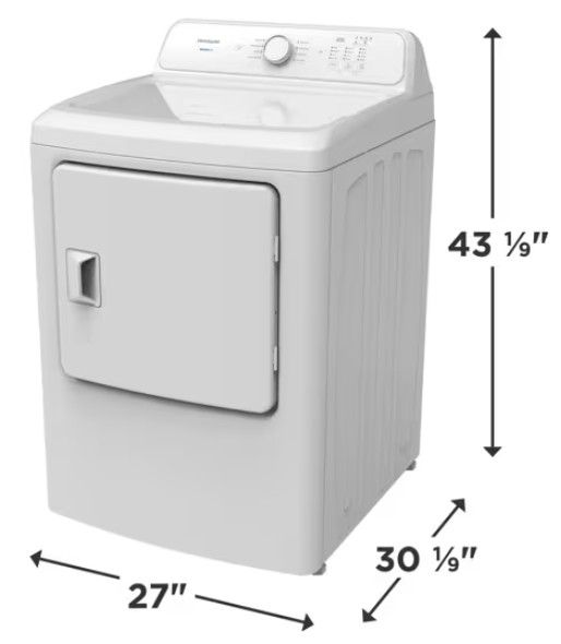 Frigidaire® 7 Cu. Ft. White Front Load Gas Dryer -4