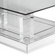 Michael Amini® Montreal™ Glass Top Rectangular Cocktail Table with Mirrored Base-2