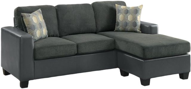 Mazin Furniture Slater 2-Piece Gray Reversible Sofa Chaise Sectional-0