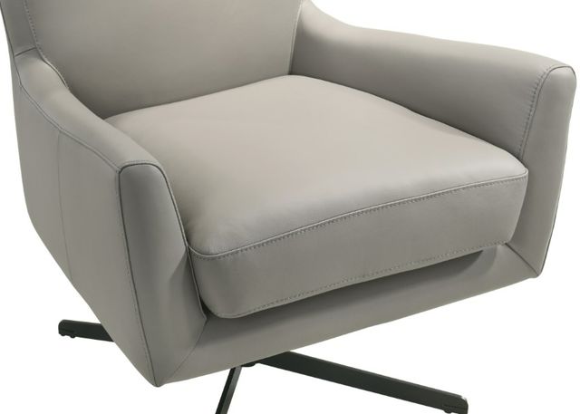 New Classic® Home Furnishings Acadia Slate Gray Leather Swivel Chair-3