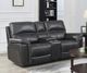 Kwality Imports Lousiana Gray Power Reclining Loveseat With Console-0