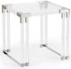 Wildwood Lamps Contemporary Bowen Clear Side Table with Glass Top and Polished Nickel Accents-0