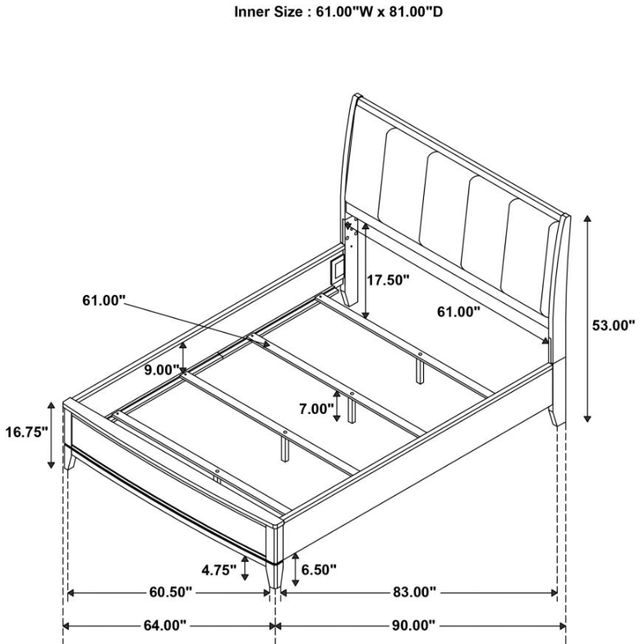 Coaster® Granada Beige/Natural Pine Queen Panel Bed -3