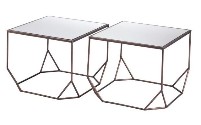 Zuo® Modern Arzon 2-Piece Bronze Coffee Table Set-2