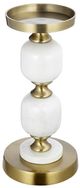 A & B Home Gold/White Pillar Candle Holder with Pebble Design-0