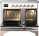 Ilve® Majestic III 40" White Pro Style Induction Range with Solid Door and Copper Trim-1
