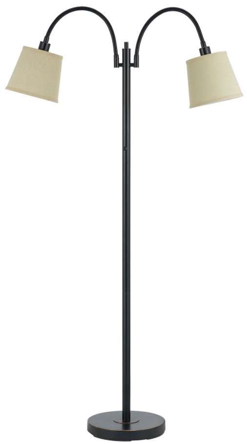 Cal® Lighting & Accessories Gail Beige/Dark Bronze Floor Lamp with Goose Neck-0