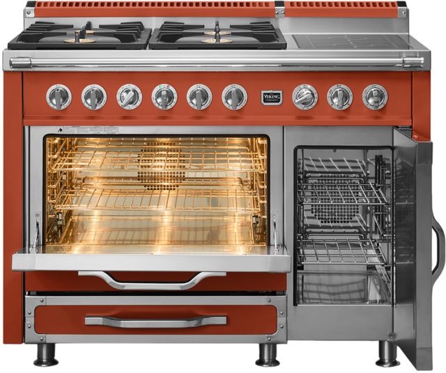 Viking® Tuscany 48" Spiced Cider Pro Style Dual Fuel Range with 2 Induction-1