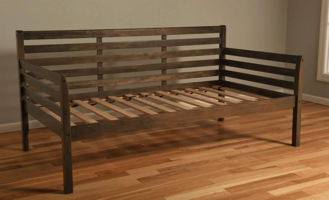 Kodiak Furniture Boho Linen Stone/Rustic Walnut Twin Daybed with Mattress-1
