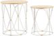 A & B Home 2-Piece Round Wooden Tabletop With Decorative Metal Side Tables-0