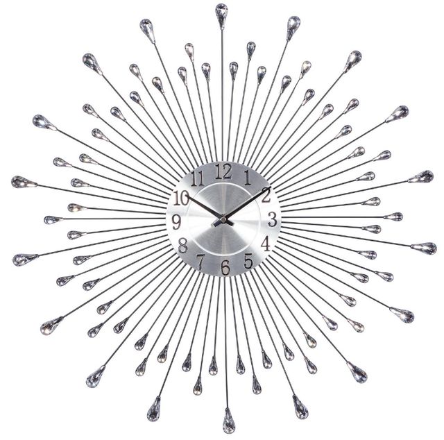 Deco Marche Silver Starburst Wall Clock-0