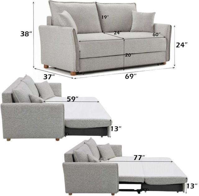ACME Furniture Oran Gray Sleeper Sofa -2