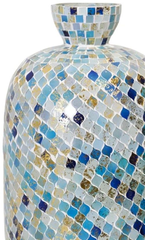 Stylecraft Blue Mosaic 9" Vase-1