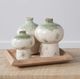 Crestview Collection Ivy 4-Piece White/Tan Vase and Tray Set-4
