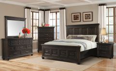 Elements International McCabe Smokey 4-Piece Gray Oak Queen Bedroom Collection