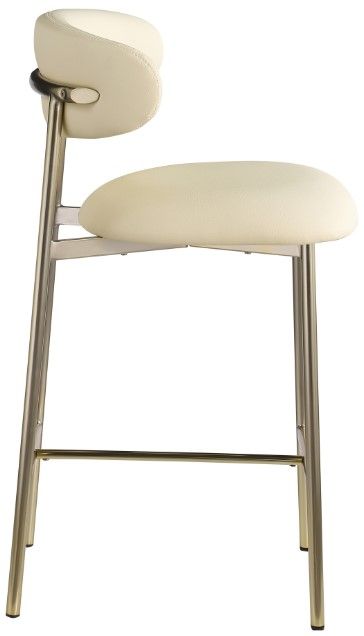 Meridian Furniture Lupita Cream/Brushed Gold Counter Stool-2