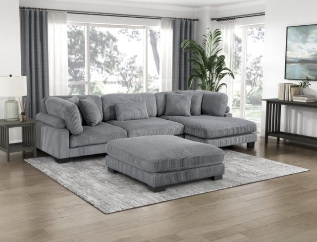 Homelegance® Traverse 4-Piece Gray Modular Sectional with Reversible Chaise and Ottoman-1