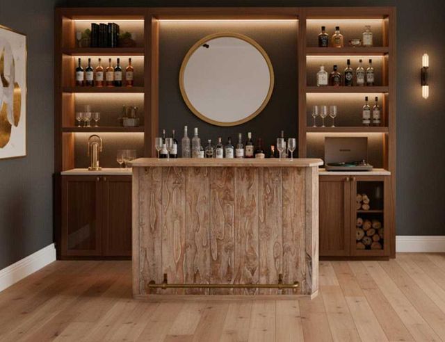 International Furniture Direct Balam Stained White Bar-1