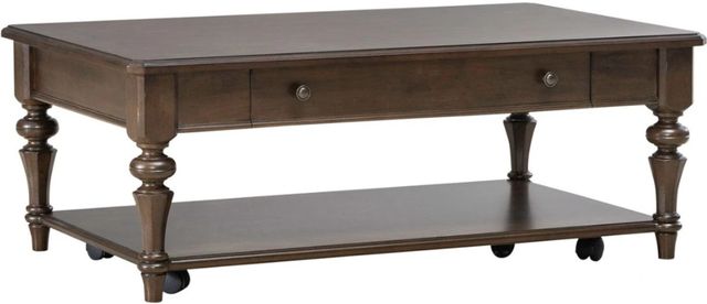 Liberty Furniture Arden Road Satin Cherry Rectangular Cocktail Table-0